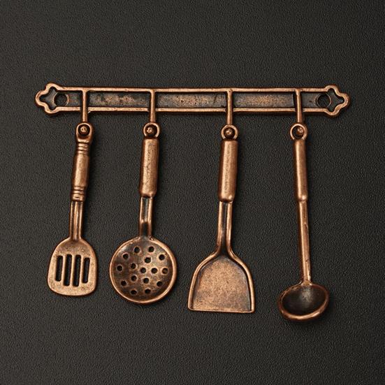 5Pcs Kitchen Dollhouse Miniature Spoon Shovel Cookware Tools DIY Accessories Kit