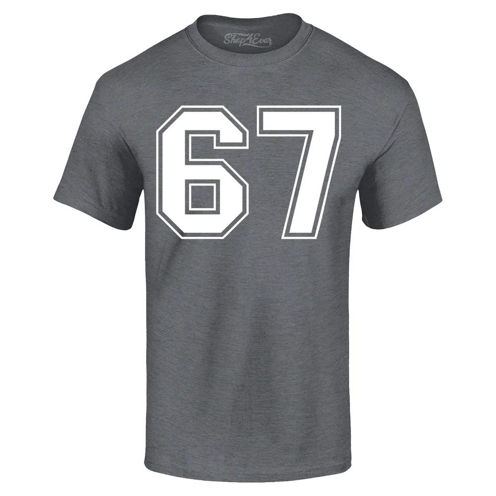 

6 7 Six Seven Varsity Number T-shirt Funny Number Meme Shirt 2XL