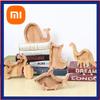 Wooden Animal Piggy Bank Transparent Cat Elephant Dinosaur Wood Carving Piggy Bank Children Piggy Bank Storage Jar Desktop Decor