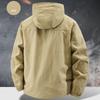 Men Jacket Spring and Autumn Fashion Versatile Windproof Waterproof Workwear Hooded Jacket Outdoor Travel Leisure Camping Jacket