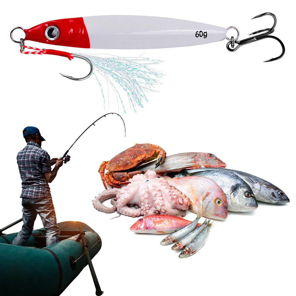 Metal Jig Fishing Lure Fast Sinking Artificial Bait Trout Jigging Lure Saltwater Lures for Sea Fishing and Boat Fishing