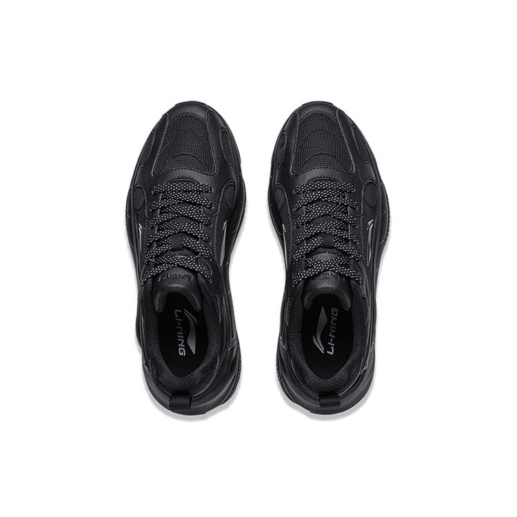 Li Ning Versatile Retro Dad Shoes Men Sneakers Black AGCT391-1