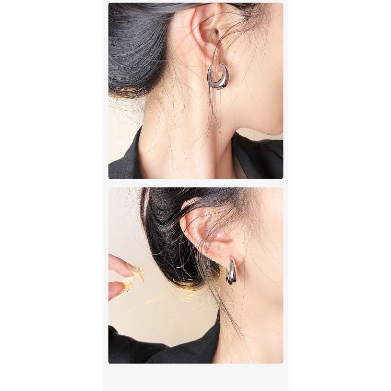 Minimalist Solid Circle Hoop Earrings For Women Versatile Stylish Daily Ear Jewelry