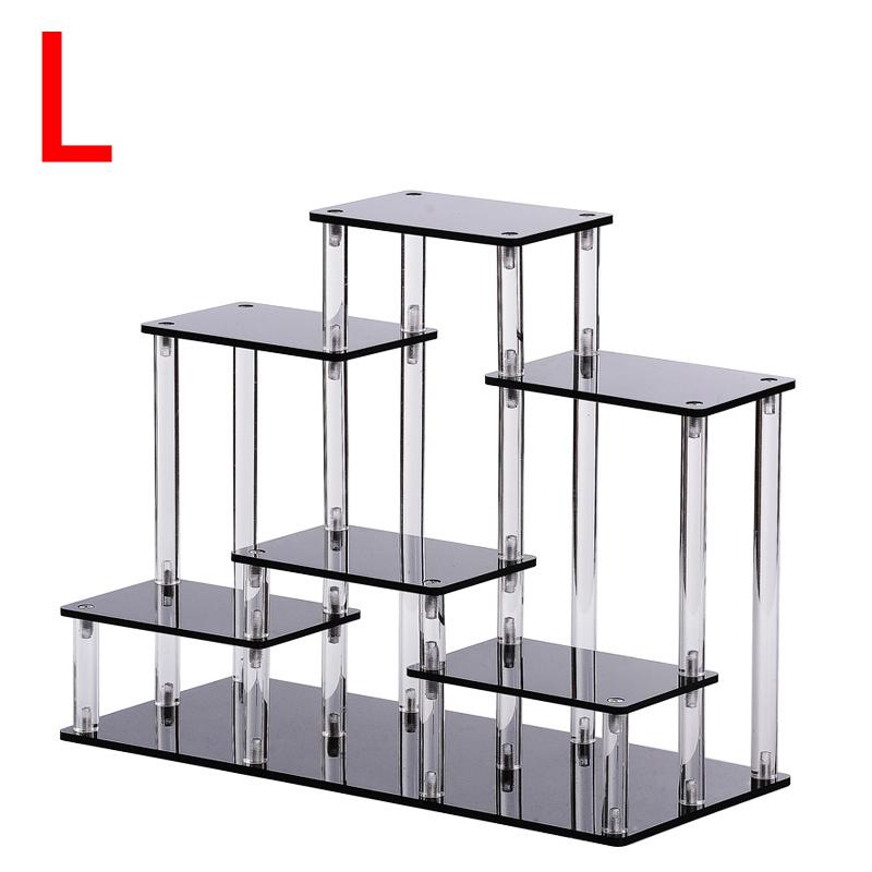 1-4 Tier Acrylic Display Stand for Action Figures,Cosmetic Rack Clay Doll Jewelry Cupcake Perfume for Corner Display Riser Shelf