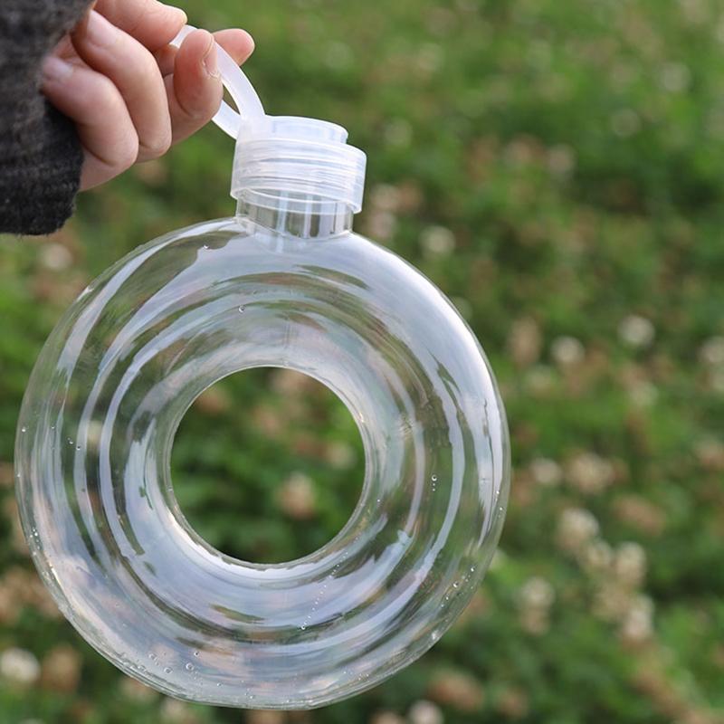 350Ml Cute Donut Kids Water Bottle Leak-Proof Travel Cup Children Anti Fall Transparent Drinking Bottle Sports Water Bottle