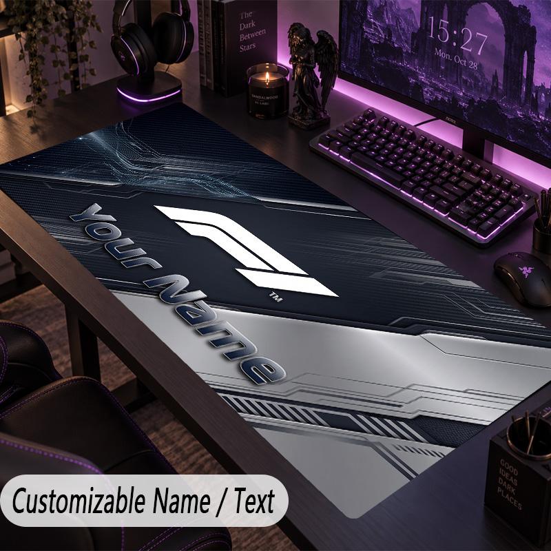 Large Mouse PadF1 Custom Name Text Personalized Desk Mat Non Slip Gaming Pad