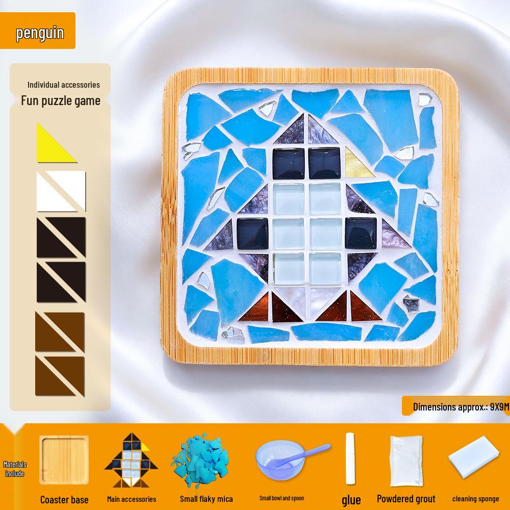 Marine Life Series DIY Mosaic Coaster Kit: Cultural Collage Materials