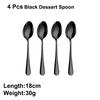 4/6/12Pcs Sliver Dessert Spoons Stainless Steel Gold Spoon Set Cake Snack Salad Spoon Mirror Black Thin Cutlery Simple Tableware