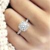Fashion Luxury Full Crystal Engagement Ring for Women AAA White Cubic Zirconia Rings Trend Wedding Band Jewerly For Women