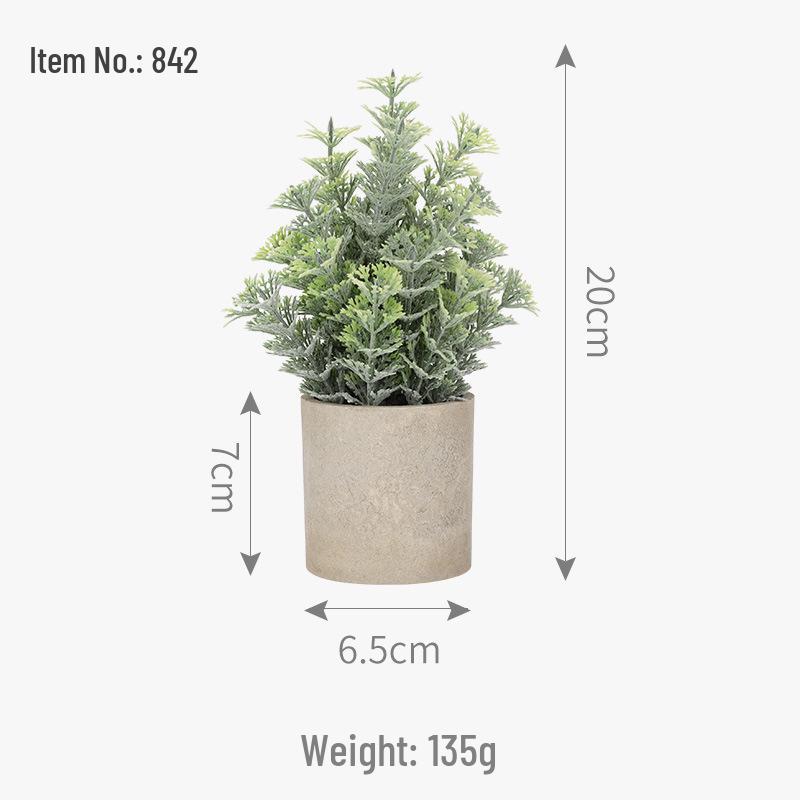 Artificial Bonsai Tree with Pot - Decorative Desktop Ornaments and Simulation Green Grass Ball for Office, Dining, or Cafe Decor.