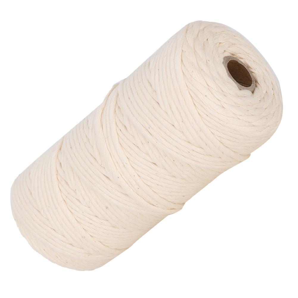 100m Cotton Rope 3mm Single Strand Cotton Macrame Yarn Cord for DIY Crafts Making