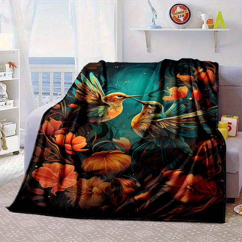 Hummingbird In Bloom Blanket Flannel Blanket Throw Blanket Sofa Cover Blanket Soft Premium Blanket Picnic Blanket Tv Blanket Gifts