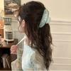 3-Color Set Marble Streamer Cloud Pattern Crescent Acetate Hair Clip, High-End Fashionable Sweet Hair Accessory