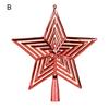 Xmas Tree Topper Plastic Hollowed-Out Sparkling Star Festival Party DIY Decoration Accessories Top Pentagram Christmas Decoration Holiday Supplies