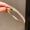 Geometric Metal Bangle Bracelet With Rhinestone Embellishments For Womens Fashion Accessory