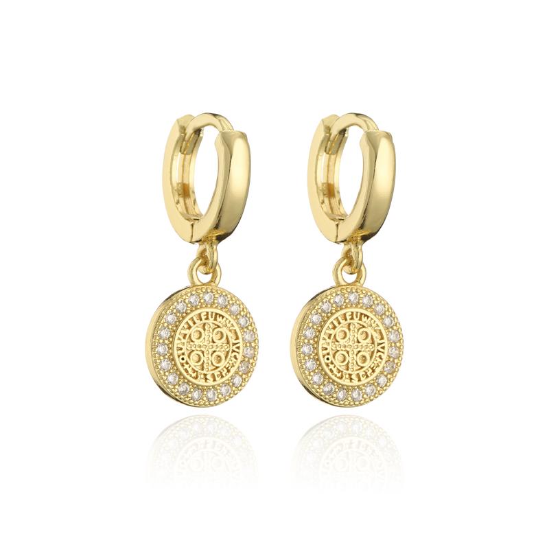 Exquisite Fashion Gold Color Copper Plant Earrings Luxury Cubic Zirconia Flower Dangle Earring Hot Sale Women Party Jewelry Gift