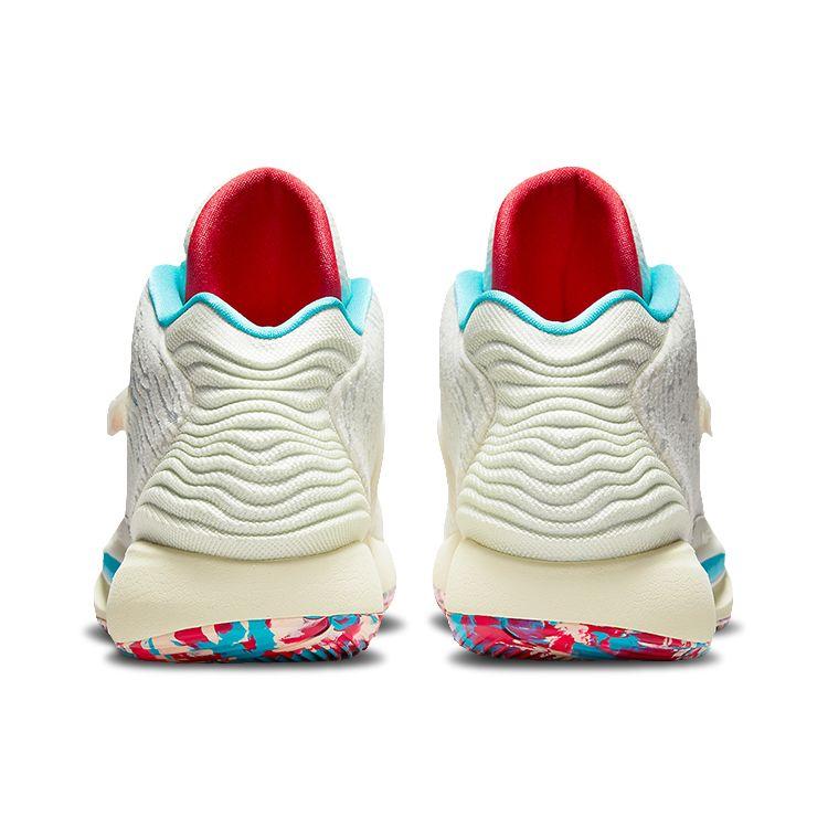 Nike KD 14 EP Multi-Color Unisex Sneakers Cashmere White Turquoise-Blue CZ0170-700