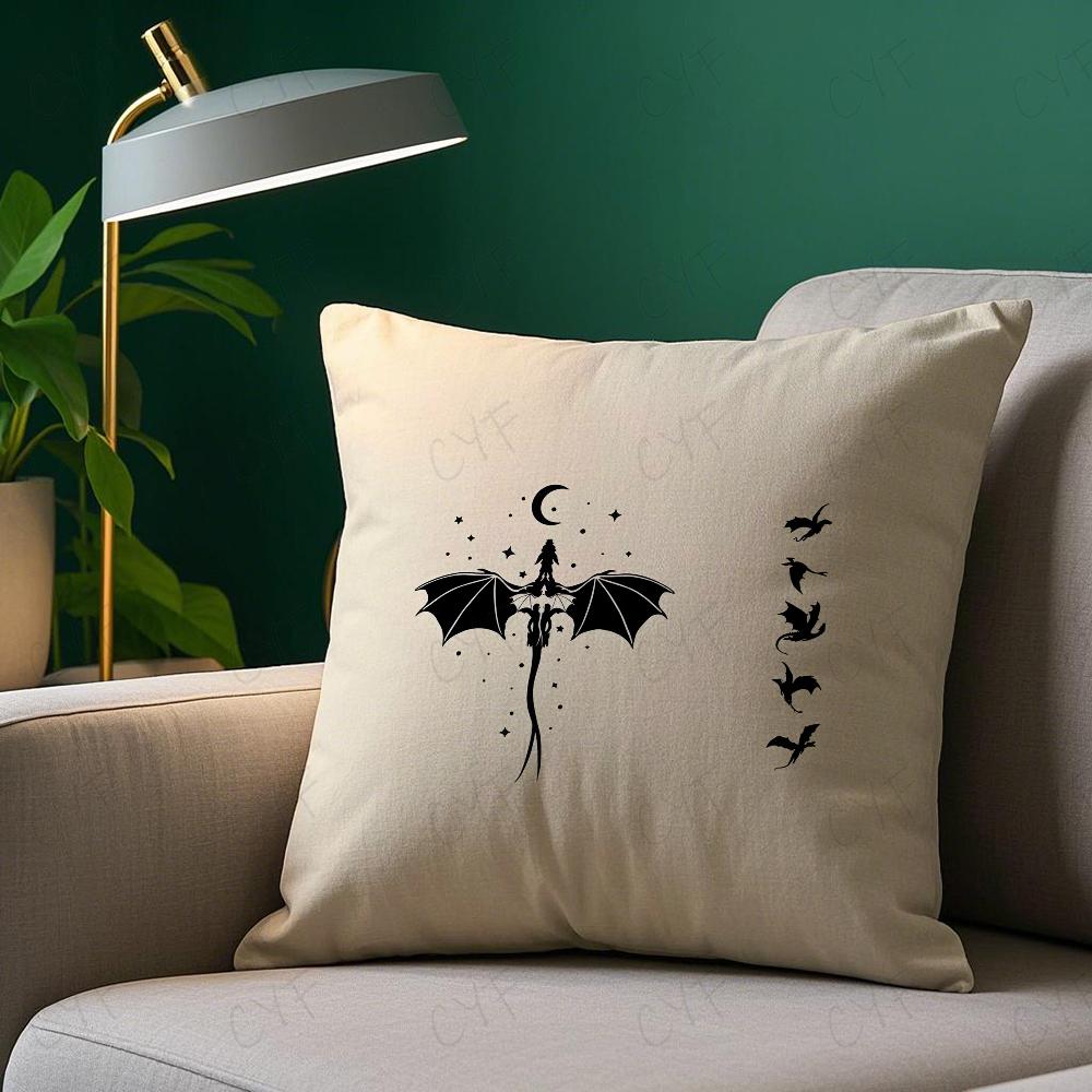 F-Fourth W-Wing Dragon Pillow Case Pillowcase Anti-dustmite Pillow Invisible Zipper Silky Short Plush Sofa Cushion Cover