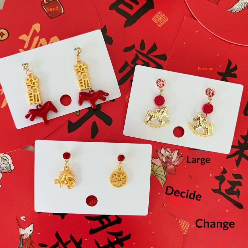 Lucky Little Horse Earring Drop Zodiac Horse Earring Charms New Year Mascot Red Pony Earrings Fashion Jewelry For Women Gift