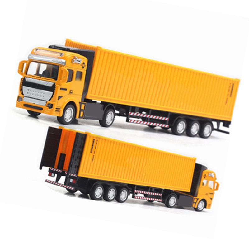 Pull Back Container Truck Toy High Simulation Plastic Alloy Container Truck Model for Boys Girls