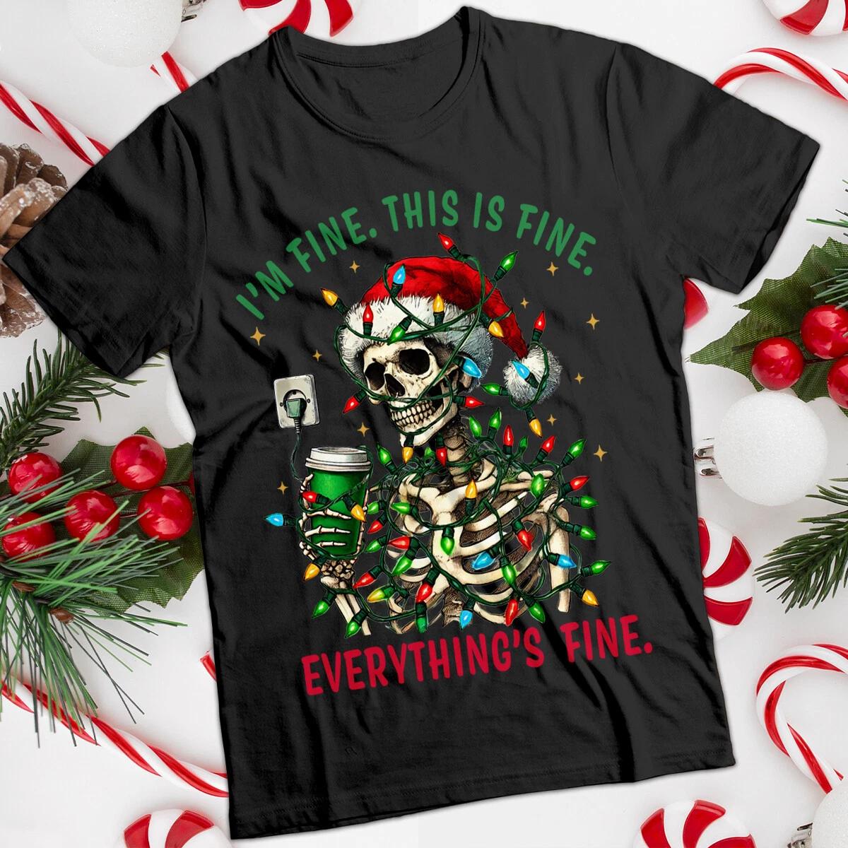 Funny Ugly and Skeleton Christmas T-Shirt Tee 100