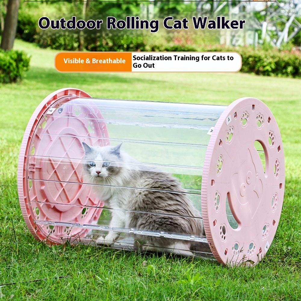 Katze Trainingsroller Laufband Katzenspielzeug Vollständig Geschlossen Ausgehen Tragbar