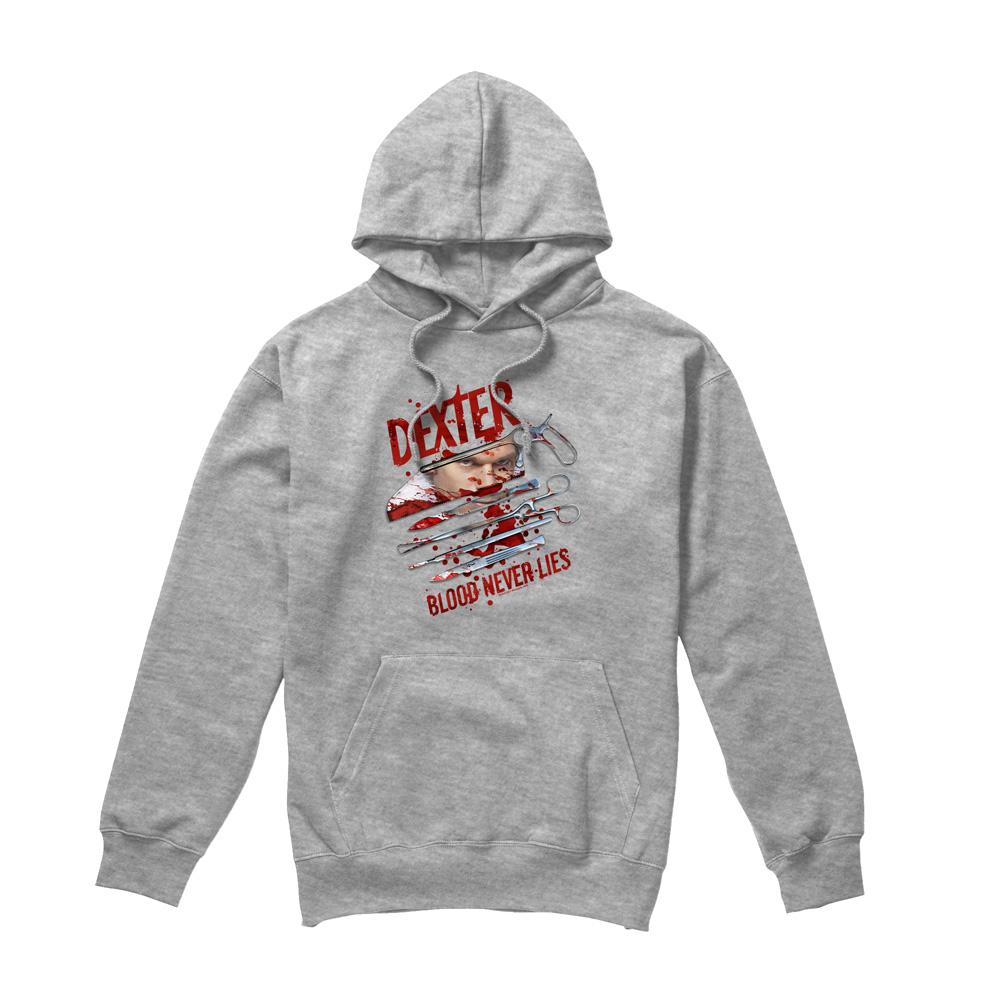 Dexter Mens Blood Never Lies Hoodie