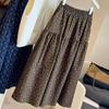 Skirt for Women Casual Versatile Cotton Elastic High Waist Long Loose Trousers Stretchy Slim Skirt