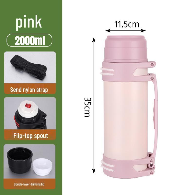 Hervidor de Viaje Aislado de Acero Inoxidable 304 - Botella de Agua Portátil de Gran Capacidad para Acampada al Aire Libre.