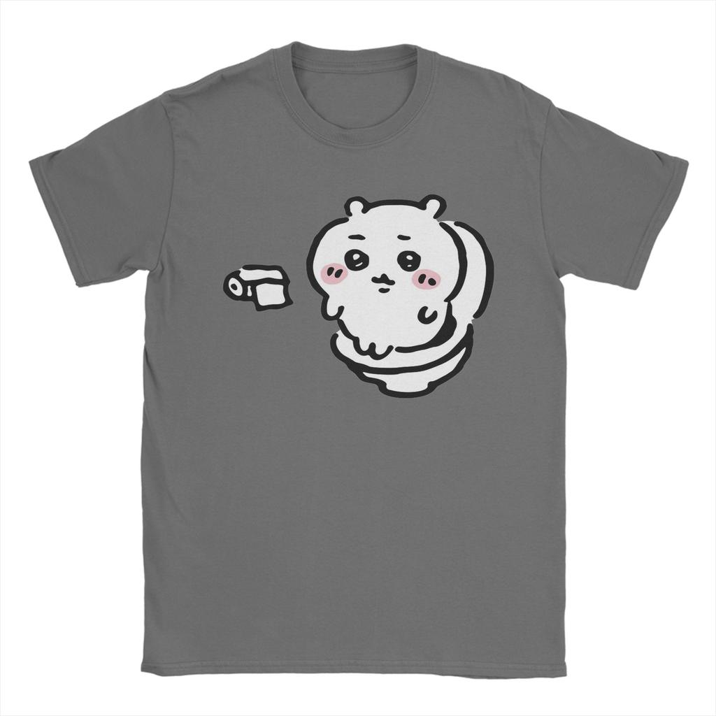 Mens TShirt Chiikawas on the Toilet Potty Hachiware Usagi Pooping meme Cotton Tees Short Sleeve T Shirts O Neck Tops Adult