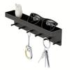 Punch-Free Bathroom Key & Storage Rack for Behind-the-Door Use