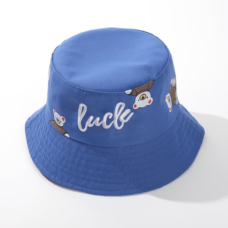 

Cotton Kids Sun Hat With Embroidered Letters For Boys Girls Summer Protection королівський синій колір