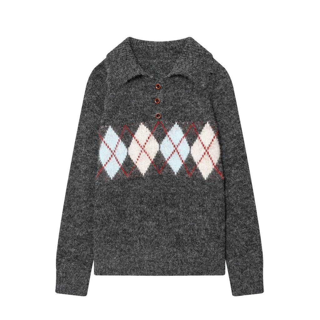 European and American Fashion Casual Diamond Knitwear