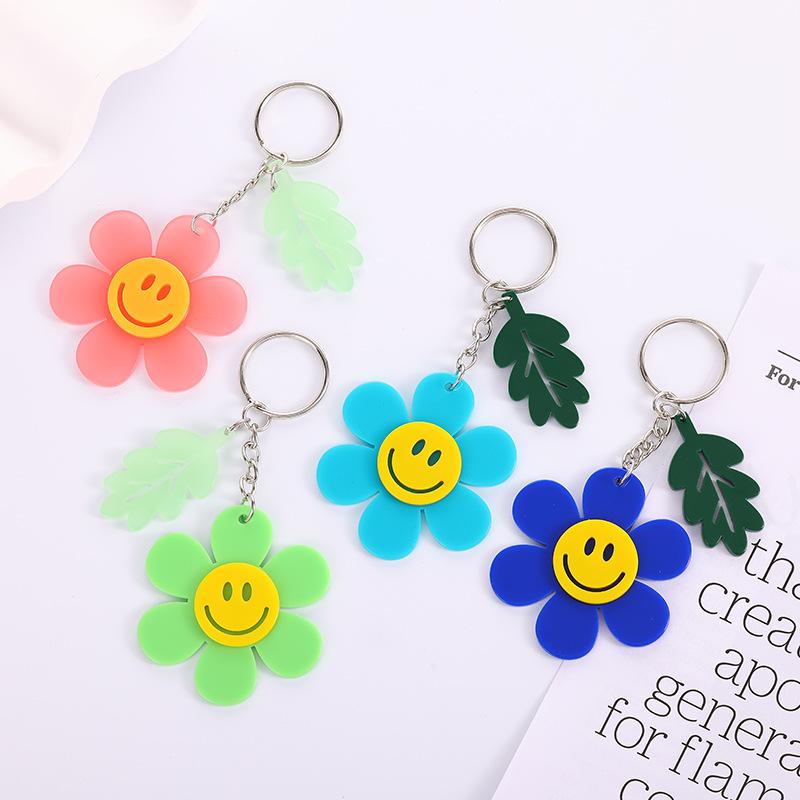 Portachiavi Ciondolo Fiore Sorridente in Acrilico Accessori Decorazione Borsa Giapponese e Coreana Portachiavi