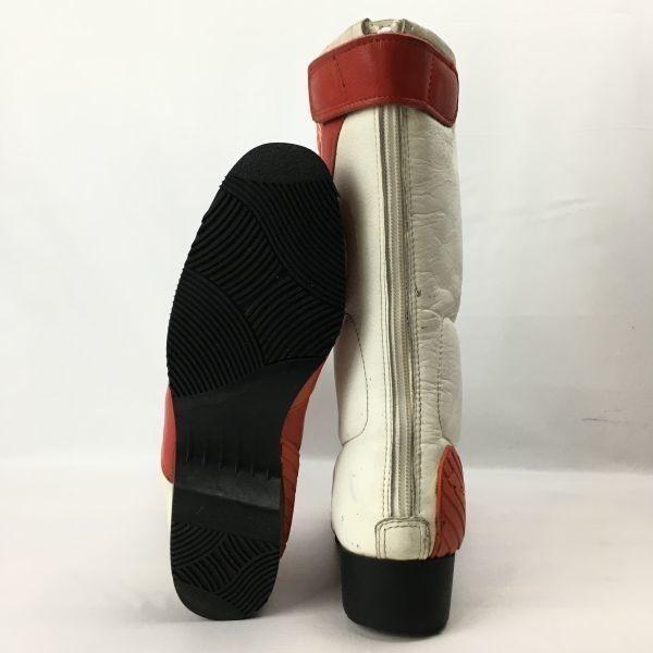PLICANA Stivali da Moto Retro Vintage da Guida Touring Bianco×Rosso taglia 22.5-23.0(USATO)