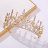 Golden Bride Crown Princess Headwear Birthday Rhinestone Headband Wedding Hair Jewelry Pearl Bridal Tiaras Vintage Headpiece