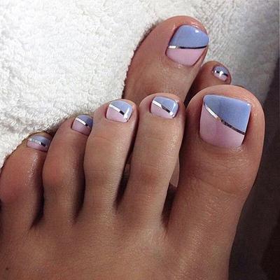 Unghie finte estive semplici da indossare con motivo nail art adesivi rimovibili per unghie 24 pezzi con colla per ragazze