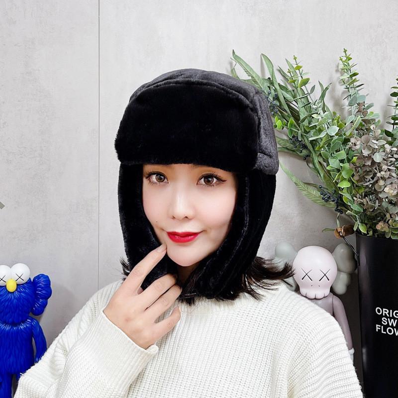 Winter Newly Added Velvet Thickened Lei Feng Hat Plush Windproof Hat for Women Outdoor Cycling Ear Protection Northeast Thermal Hat