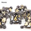 7 Pcs Black Yellow Skull Head Metal Dice Hollow Metal Polyhedral Dice Set Suitable for Role-Playing RPG  Board Game Card Game