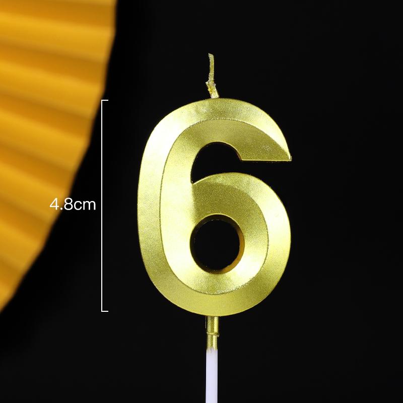 Gold Number Birthday Candles - Cartoon Cake Decorations for Kids' Parties