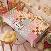 Cream Cute Light Luxury Fabric Student Desk Atmosphere Full Of Tablecloth Household Long Table Atmosphere Flannel Cover