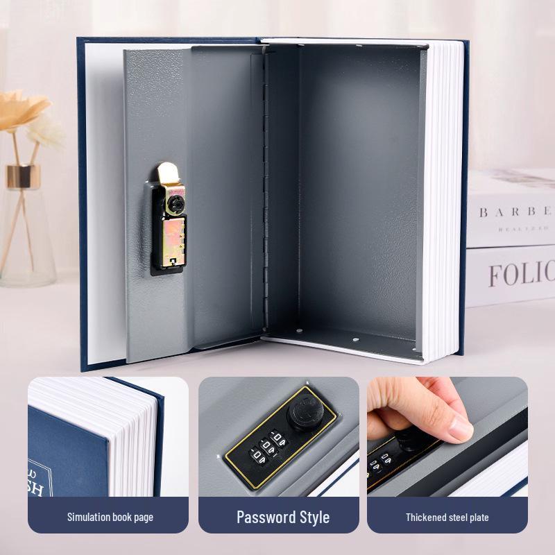 Creative Iron Book Safe: Password Protected Money Storage Box for Home or Office.