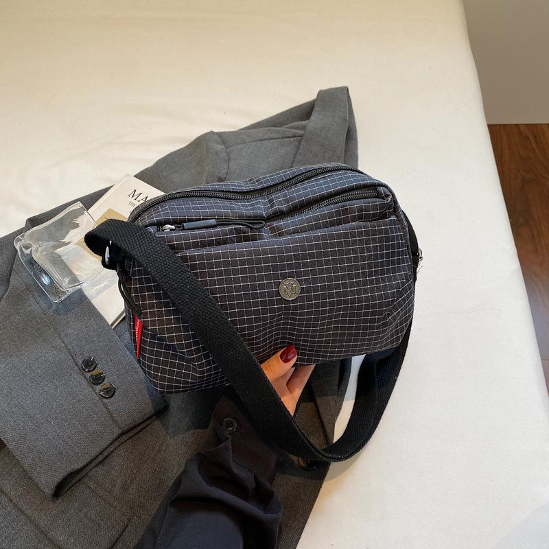 Модная клетчатая женская сумка осенняя новая водоотталкивающая нейлоновая сумка-ракушка женская для отдыха спорта портативная наплечная сумка-мессенджер