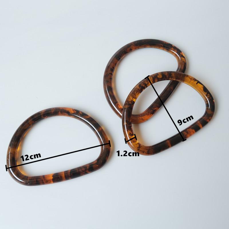 Neue Frau Tasche Zubehör grün Bernstein Acryl Harz Tasche Teile Luxus handgefertigte Armband Frauen Ersatz Tasche Griff Reif