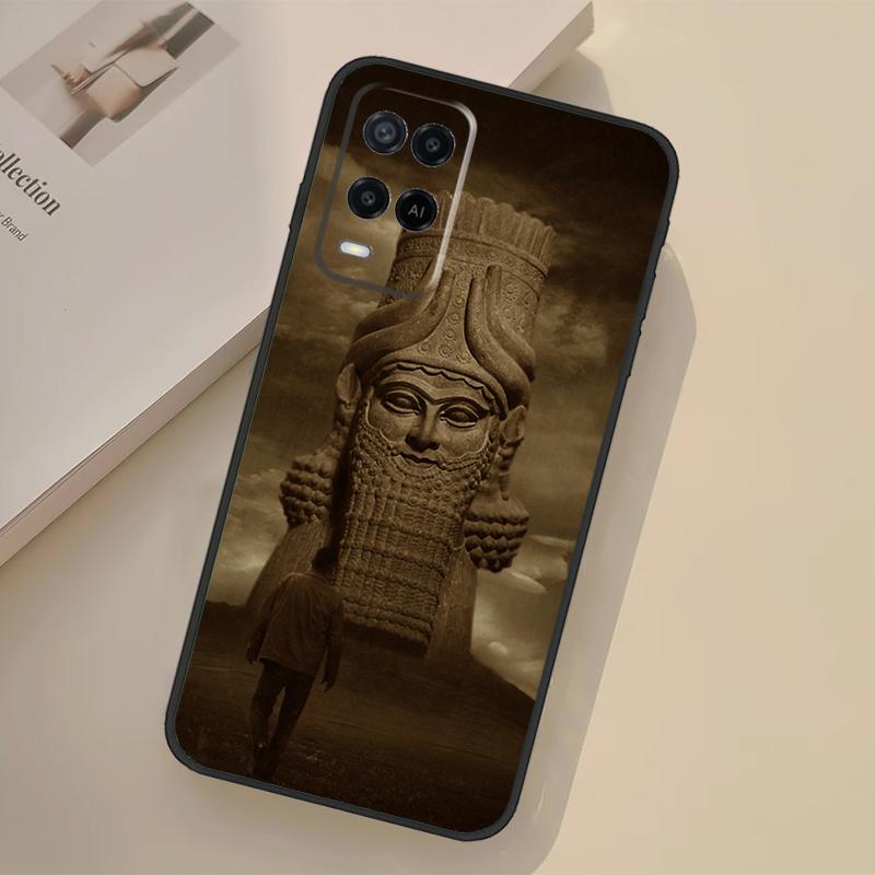 Assyrian Statue Lamassu Art Case For Oppo A5 Pro A15 A17 A57 A77 A18 A38 A58 A78 A98 A96 A76 A16 A94 A74 A54 A40 A60 A80
