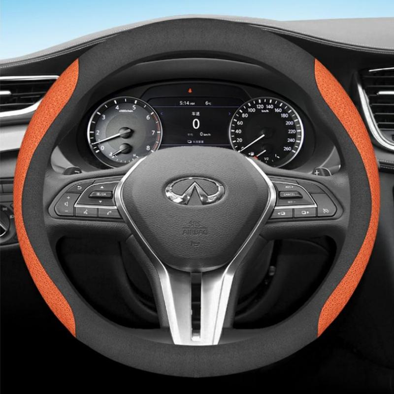 Leather Car Steering Wheel Cover for