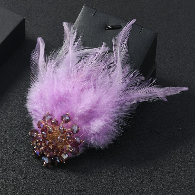 

Модная ретро атмосфера хрустальная брошь с перьями роскошная женственность элегантная брошь-булавка аксессуары для вечеринки
