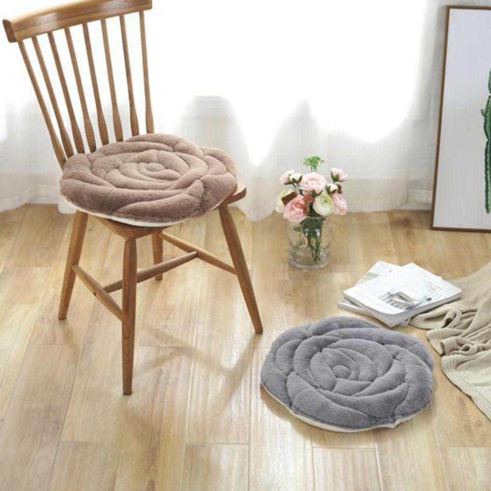 Home Decoration Rose Shaped Chair Cushion Quilted Thickened Seat Cushion Non-slip Particle Soft Chair Mat Office