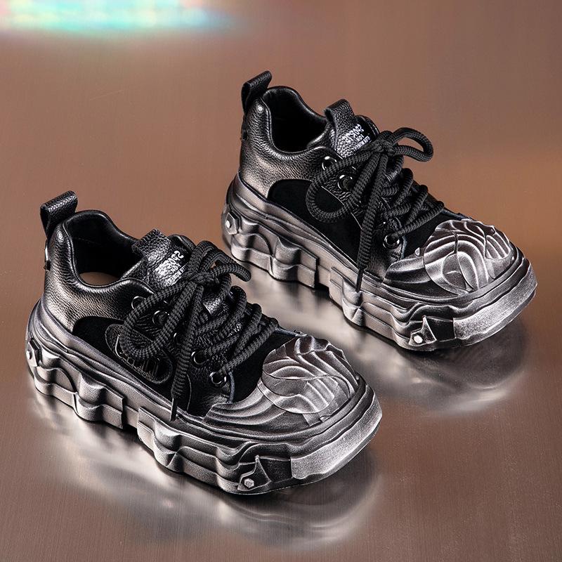 Women's Thick-Soled Retro Cowhide Leather Shoes, Autumn/Winter 2025 Edition