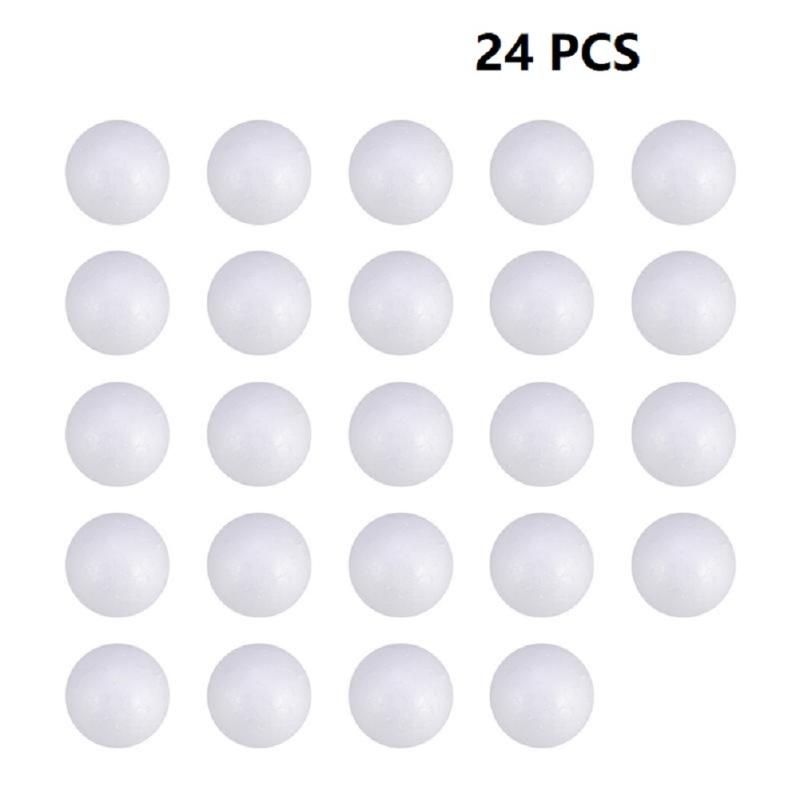 24pcs Foam Balls DIY Solid Foam Decoration Balls for Crafts Christmas Ornaments Classroom